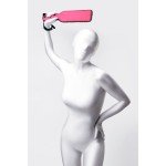 Шлепалка Anonymo двусторонняя с обшивками из меха и сатина - чёрно-бордовая - 37 см