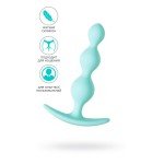 Силиконовая анальная пробка с тремя шариками ToDo Anal Plug Triple - мятная - 10,5 см