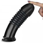 Толстый и тяжелый анальный стимулятор с ребристой поверхностью LOVETOY King Sized - чёрный - 20,3 см