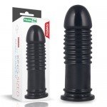 Толстый и тяжелый анальный стимулятор с ребристой поверхностью LOVETOY King Sized - чёрный - 20,3 см