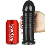 Толстый и тяжелый анальный стимулятор с ребристой поверхностью LOVETOY King Sized - чёрный - 20,3 см