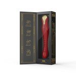 Вибратор с поступательными движениями Zalo King с управлением со смартфона - красный - 30,2 см