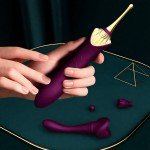 Клиторальный вибростимулятор с 3 сменными насадками Zalo Bess - фиолетовый - 21,9 см Клиторальный вибростимулятор с 3 сменными насадками Zalo Bess - фиолетовый - 21,9 см