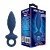 Анальная пробка с ограничительным кольцом Butt Plug with Loop S - синяя - 11,5 см