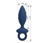 Анальная пробка с ограничительным кольцом Butt Plug with Loop S - синяя - 11,5 см Анальная пробка с ограничительным кольцом Butt Plug with Loop S - синяя - 11,5 см