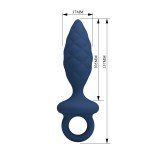 Анальная пробка с ограничительным кольцом Butt Plug with Loop L - синяя - 15,7 см Анальная пробка с ограничительным кольцом Butt Plug with Loop L - синяя - 15,7 см