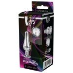 Удлиненная металлическая анальная пробка Dream Toys серебристая с прозрачным кристаллом - 9 см