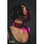 Широкий ошейник PARTY HARD Eccentric с кольцом - бордовый Широкий ошейник PARTY HARD Eccentric с кольцом - бордовый