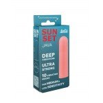 Перезаряжаемая гладкая пластиковая вибропуля Java Sunset - оранжевая - 7,8 см Перезаряжаемая гладкая пластиковая вибропуля Java Sunset - оранжевая - 7,8 см