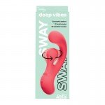 Гибкий вибратор-кролик Deep Vibes Sway с ротацией клиторального отростка - розовый - 17,5 см