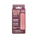 Перезаряжаемая гладкая пластиковая вибропуля Java Sunset - розовая - 7,8 см Перезаряжаемая гладкая пластиковая вибропуля Java Sunset - розовая - 7,8 см