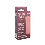 Перезаряжаемая гладкая пластиковая вибропуля Java Sunset - розовая - 7,8 см Перезаряжаемая гладкая пластиковая вибропуля Java Sunset - розовая - 7,8 см