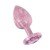 Малая эмалированная алюминиевая анальная пробка Kanikule с мраморным узором и кристаллом - розовая - 7 cм