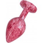 Малая эмалированная алюминиевая анальная пробка Kanikule с мраморным узором и кристаллом - красная - 7 cм Малая эмалированная алюминиевая анальная пробка Kanikule с мраморным узором и кристаллом - красная - 7 cм