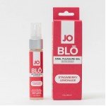 Возбуждающий оральный гель JO BLO понижающий чувствительность в техники "глубокое горло" - клубничный лимонад