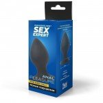 Крупная силиконовая анальная пробка Sex Expert - чёрная - 9 см