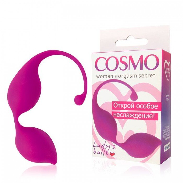 Силиконовые вагинальные шарики COSMO со смещённым центром тяжести - розовые - 70 гр Силиконовые вагинальные шарики COSMO со смещённым центром тяжести - розовые - 70 гр