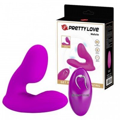 Вагинально-клиторальный вибратор Pretty Love Melvin с пультом ДУ - фиолетовый - 7 см