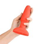 Анальная премиум вибро-пробка с римминг эффектом и мотором в головке Rimming Plug - оранжевая - 14,5 см Анальная премиум вибро-пробка с римминг эффектом и мотором в головке Rimming Plug - оранжевая - 14,5 см