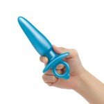Анальная премиум пробка конической формы b-Vibe Sleek Tapered с кольцом для извлечения - голубая - 14,8 см Анальная премиум пробка конической формы b-Vibe Sleek Tapered с кольцом для извлечения - голубая - 14,8 см