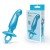 Анальная премиум пробка для массажа простаты b-Vibe Hither Prostate Plug с кольцом для извлечения - голубая - 14,3 см