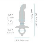 Анальная премиум пробка для массажа простаты b-Vibe Hither Prostate Plug с кольцом для извлечения - голубая - 14,3 см