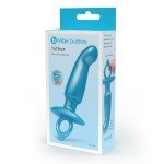 Анальная премиум пробка для массажа простаты b-Vibe Hither Prostate Plug с кольцом для извлечения - голубая - 14,3 см