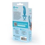 Анальная премиум пробка для массажа простаты b-Vibe Hither Prostate Plug с кольцом для извлечения - голубая - 14,3 см