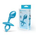 Анальная премиум пробка для стимуляции простаты b-Vibe Bulb Prostate Plug с кольцом для извлечения - голубая - 10,7 см