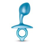 Анальная премиум пробка для стимуляции простаты b-Vibe Bulb Prostate Plug с кольцом для извлечения - голубая - 10,7 см