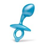 Анальная премиум пробка для стимуляции простаты b-Vibe Bulb Prostate Plug с кольцом для извлечения - голубая - 10,7 см