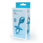 Анальная премиум пробка для стимуляции простаты b-Vibe Bulb Prostate Plug с кольцом для извлечения - голубая - 10,7 см