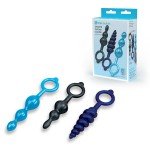 Набор фигурных анальных пробок премиум класса b-Vibe Beaded Butties Bundle - разноцветные
