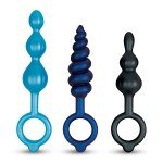 Набор фигурных анальных пробок премиум класса b-Vibe Beaded Butties Bundle - разноцветные
