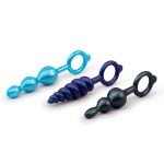 Набор фигурных анальных пробок премиум класса b-Vibe Beaded Butties Bundle - разноцветные