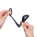 Эрокционное кольцо для пениса и анальная пробка для простаты b-Vibe Ringer Cock Ring & Plug - чёрное - 10,5 см Эрокционное кольцо для пениса и анальная пробка для простаты b-Vibe Ringer Cock Ring & Plug - чёрное - 10,5 см