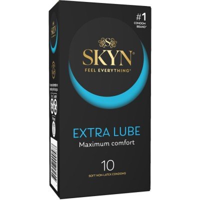 Безлатексные полиизопреновые презервативы с дополнительной смазкой SKYN Extra Lubricated - 10 шт