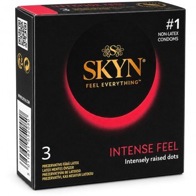 Безлатексные полиизопреновые презервативы с точками SKYN Intense Feel - 3 шт