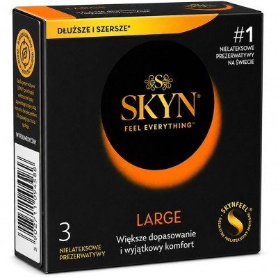 Безлатексные полиизопреновые презервативы увеличенного размера SKYN Large - 3 шт