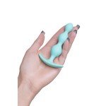 Силиконовая анальная пробка с тремя шариками ToDo Anal Plug Triple - мятная - 10,5 см
