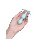 Силиконовая анальная пробка с двумя шариками ToDo Anal Plug Roll - мятная - 9,5 см