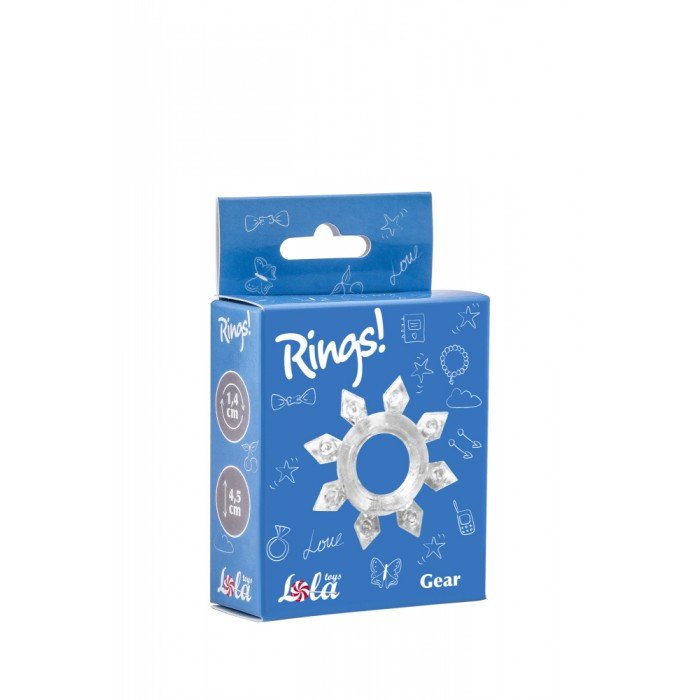 Эластичное эрекционное кольцо Rings Gear White - прозрачное Эластичное эрекционное кольцо Rings Gear White - прозрачное