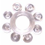 Эластичное эрекционное кольцо Rings Bubbles White - прозрачное
