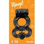 Эрекционное вибро-кольцо с подхватом мошонки Rings Treadle - черное