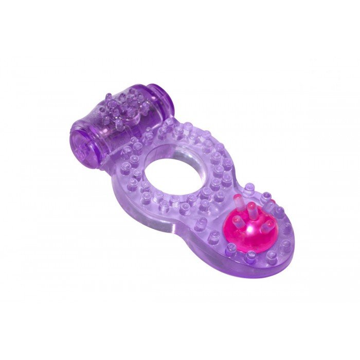 Эрекционное кольцо с клиторальным стимулятором Rings Ringer purple - фиолетовое