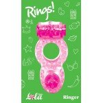 Эрекционное кольцо с клиторальным стимулятором Rings Ringer pink - розовое