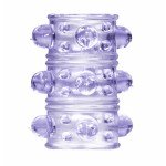 Открытая насадка на пенис Rings Armour с шипиками и шишечками - фиолетовая Открытая насадка на пенис Rings Armour с шипиками и шишечками - фиолетовая