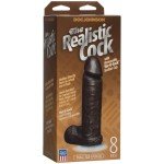 Реалистичный фаллоимитатор-насадка для страпона с мошонкой The Realistic Cock 8” на присоске - мулат - 21 см