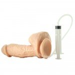 Фаллоимитатор с семяизвержением и креплением для страпона The Amazing Squirting Realistic Cock Vanilla - телесный - 17,2 см