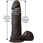 Крупный ультрареалистичный фаллоимитатор с креплением для страпона The Realistic Cock ULTRASKYN 8” - Chocolate - коричневый - 20,5 см